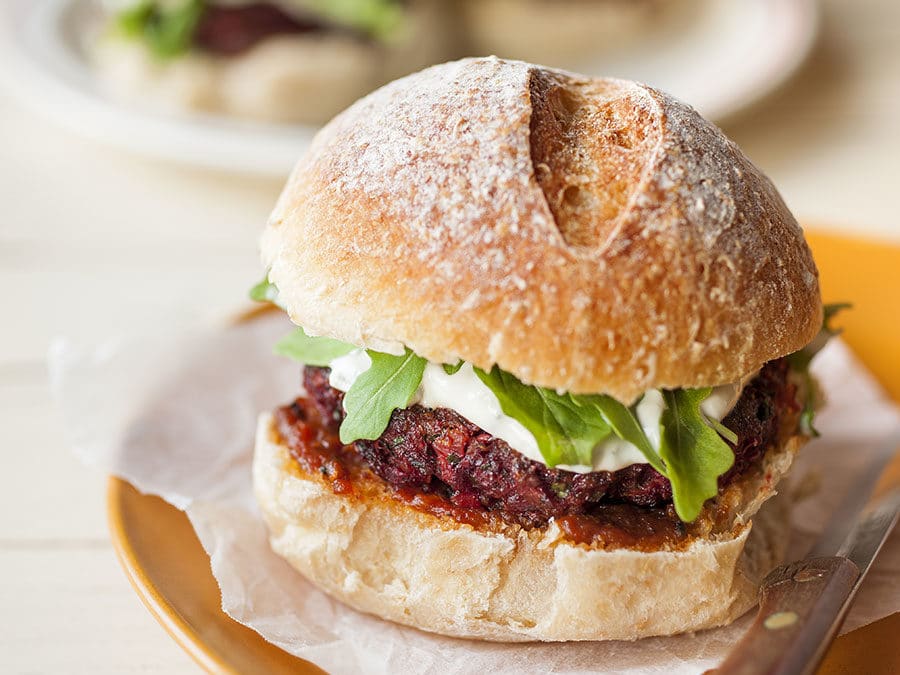 Lamb, Quinoa & beetroot burgers