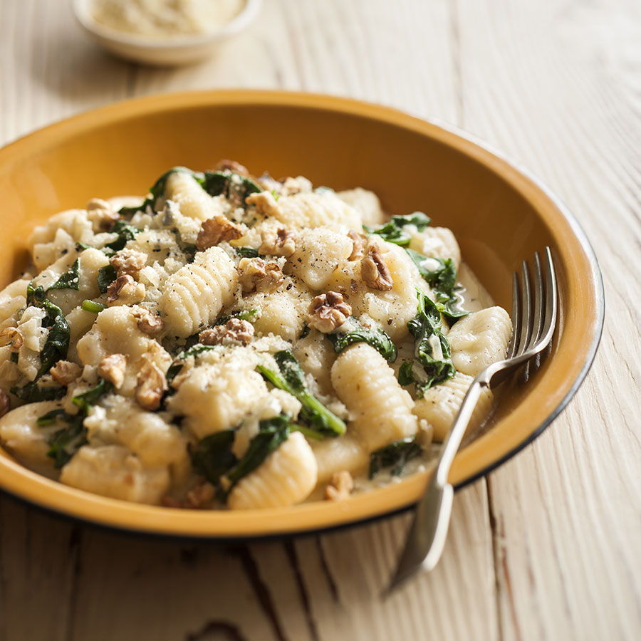 Potato & Parmesan Gnocchi with Spinach, Gorgonzola and Toasted Walnuts