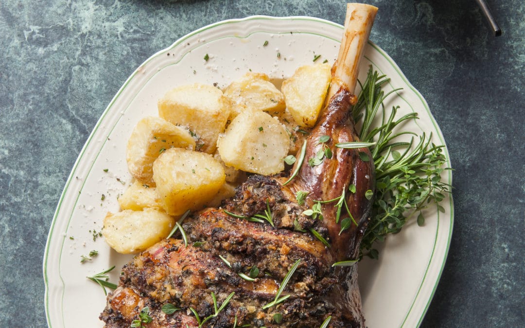Roast Leg of Lamb with Garlic, Rosemary, and Capers