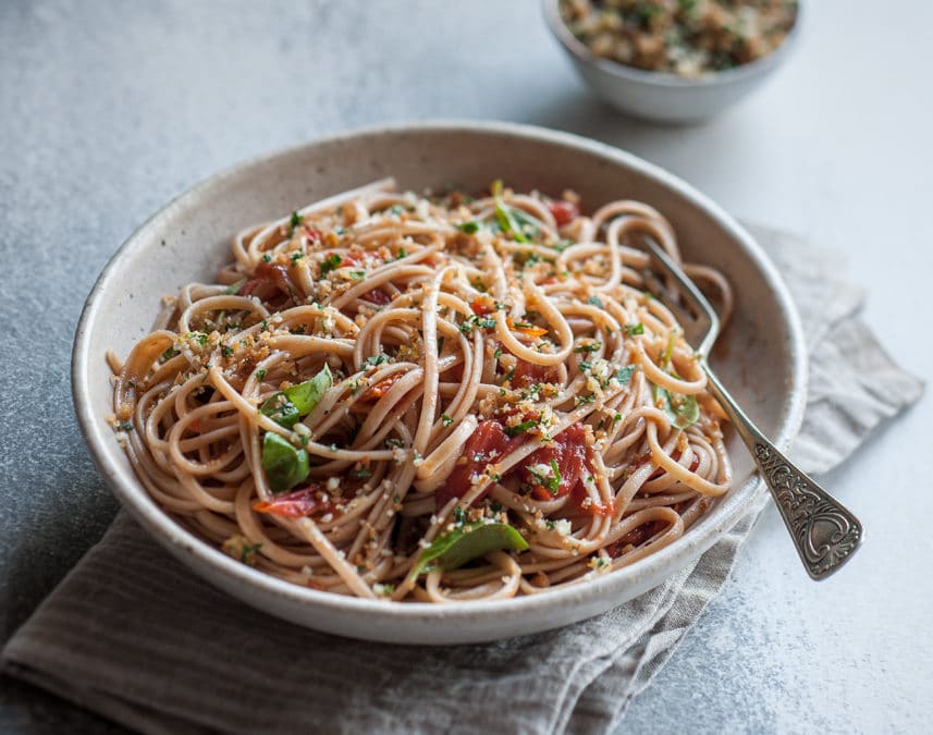 Roasted Cherry Tomato and Pangrattato Linguine