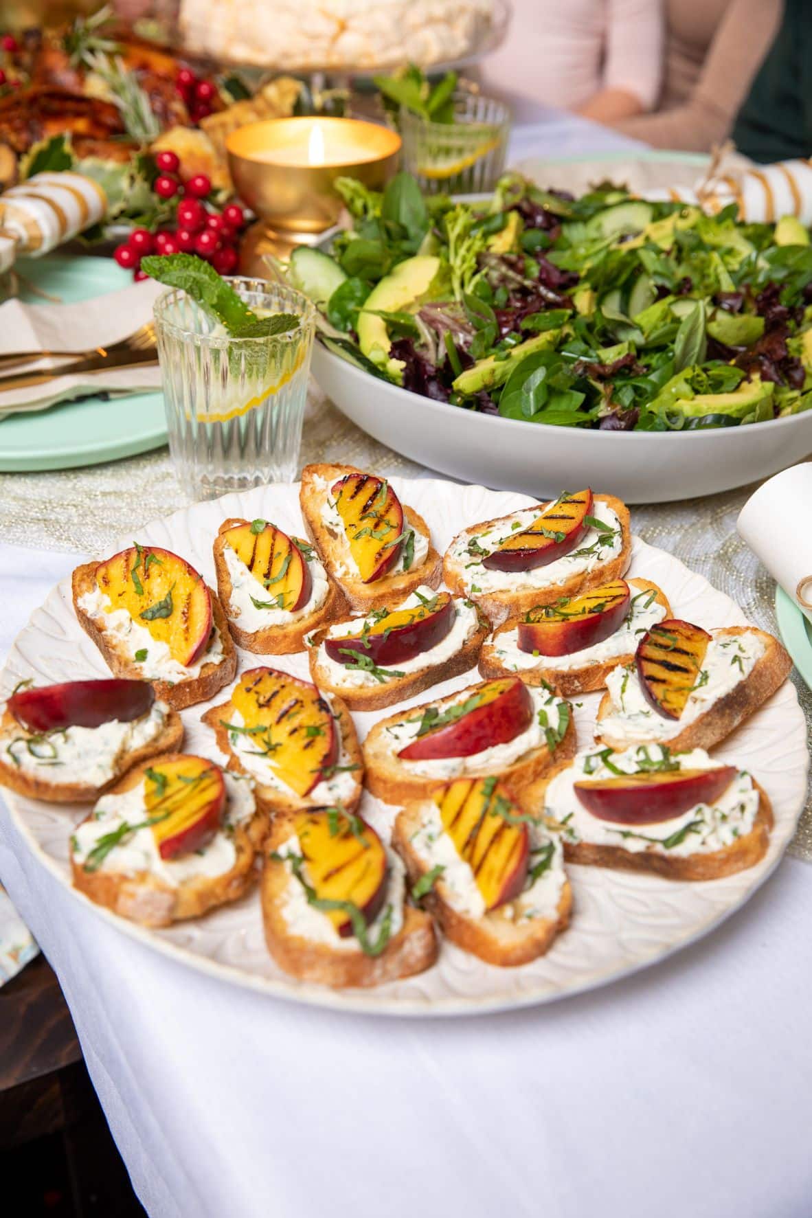 Chargrilled Peach, Basil & Cheese Crostini Adelaide Central Market