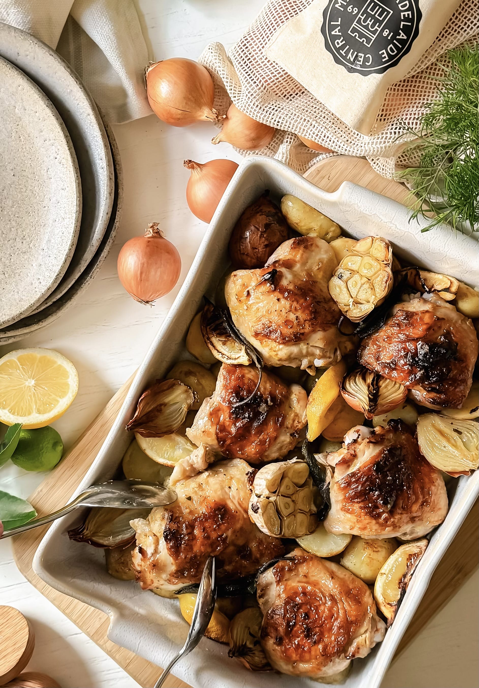 Lemony Chicken Tray Bake - Adelaide Central Market: Home to over 70 traders under one roof